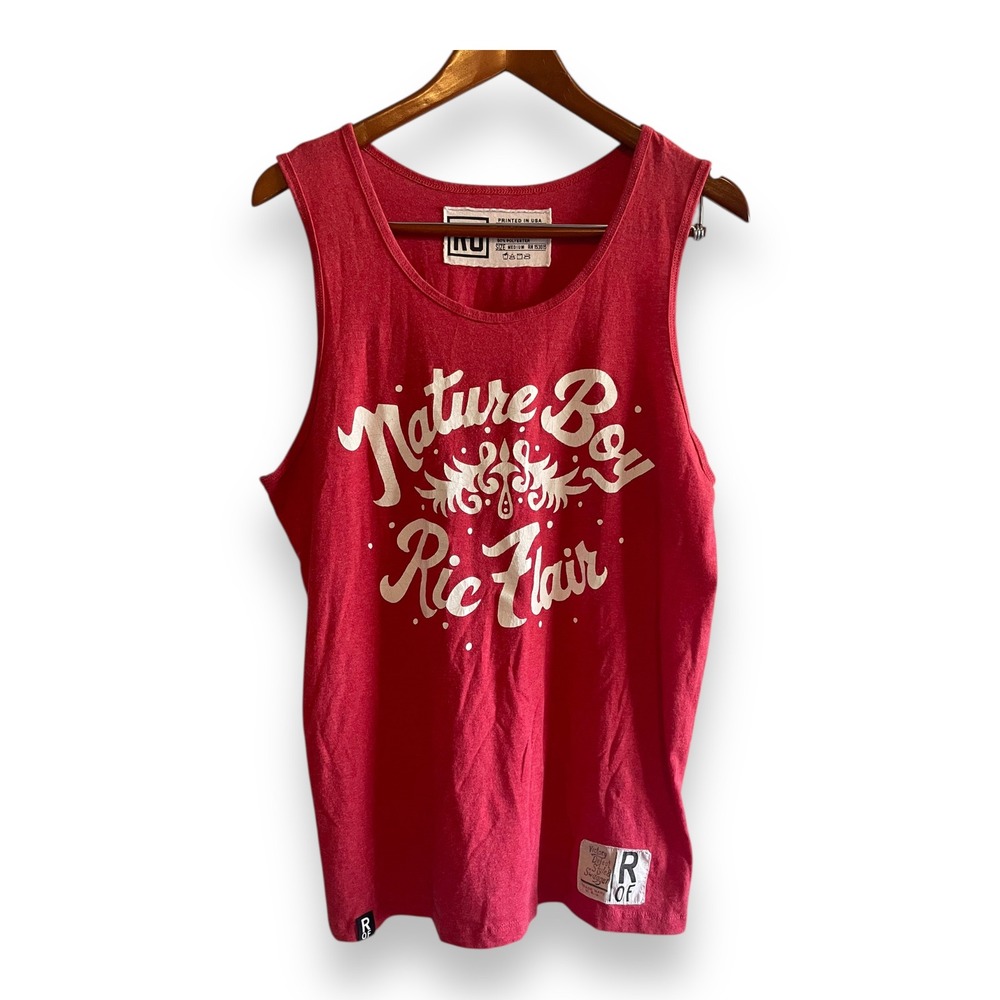 Roots of Fight Ric Flair Nature Boy Tank Top Mens Medium Red Wrestling Graphic